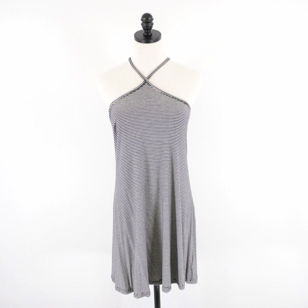 American Eagle Soft & Sexy Small Black White Striped Dress Sleeveless Viscose